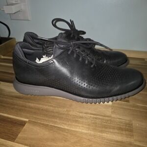 Cole Haan 2.Zerogrand Laser Wing Shoes Black Leather C23832 Mens Size 10